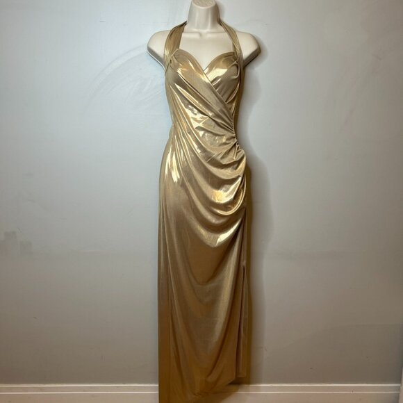 Norma Kamali Sweetheart Gold Golden Gown (M) NWT - Picture 1 of 7